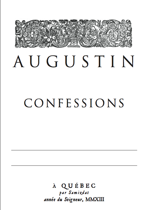 Confessions Saint-Augustin